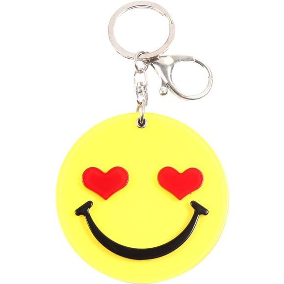 Unbranded Accessories - Heart Eye Smiley w/ Mirror Keychain